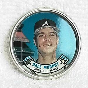3/$20 Vintage & Mint 1988 Topps MLB Dale Murphy 1 1/2" Metal Coin 48/60!!